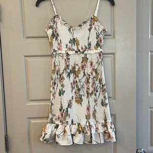 White Smocked floral dress
